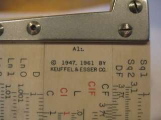 Deci Lon Slide Rule 68 1130 w/Case Keuffel & Esser Co.  