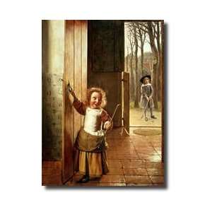  Children In A Doorway With colf Sticks C165860 Giclee 