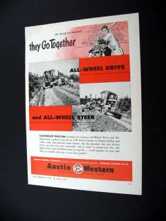 Austin Western Power Grader road widening 1952 print Ad  