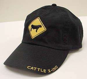 Dodge Cattle X Ing Brand Hat Black Adjustable Back  