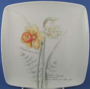 Lenox Sketchbook Sunflower Daffodil Sq Salad Plate Chip  