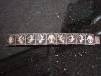Set of Sterling Silver Siam Thai Dancing Girl Bracelet and Pin Brooch 