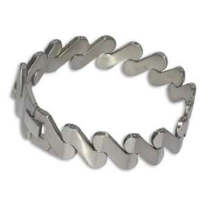  Mens Stainless Steel Silver Tone Heavy Link Bracelet 