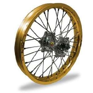 Pro Wheel Supermoto Front Wheel Set   17x3.50   Gold Rim/Silver Hub 26 
