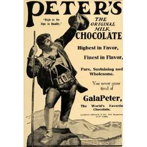 1907 Ad Peters GalaPeter Milk Chocolate Lamont Corliss   Original 