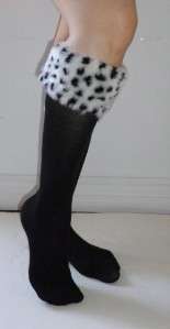 New Sexy Stylish Faux Fur Leg Warmers Socks Leopard  
