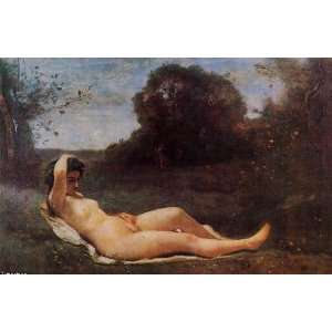   Jean Baptiste Corot   24 x 16 inches   Reclining Nymph