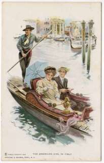 Harrison Fisher Artwork Postcard of The American Girl in Italy  