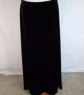 Alex Evening Skirt Black Velvetine long lined a line size large new 