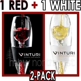 VINTURI WINE AERATOR 2 PACK   1 RED & 1 WHITE   NIB   WINE LOVERS SET 