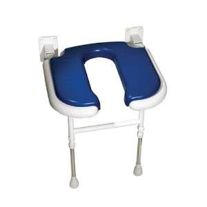  AKW U Shaped Padded Fold Up Shower Seat, Blue Health 