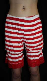 RED & WHITE STRIPE BLOOMERS SHORTS WALLY STRIPY PARTY  