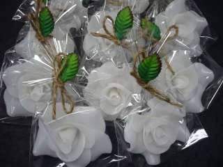 WHITE ROSE FLOWER FLOATING CANDLES WEDDING/PARTY FAVORS  