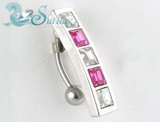   Set with perfect princess Cut White and Pink European Crystal