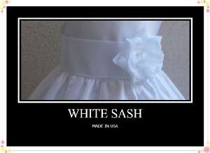 KS WHITE SASH BELT TO MATCH FLOWER GIRL BRIDALS DRESS  