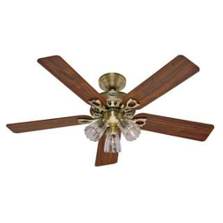 Hunter The Sontera 52 Antique Brass Ceiling Fan with Light 22435 NEW 