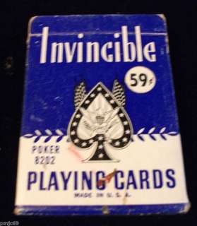 INVINCIBLE POKER 8202 PLAYING CARDS MADE IN USA VINTAGE  