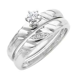   Ring and Wedding Band 2 Pieces Bridal Set (0.09 CTW., G H Color, SI1 2