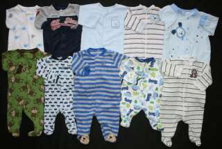 Baby Boy Newborn 0 3 Months Sleeper Pajama Clothes Lot  