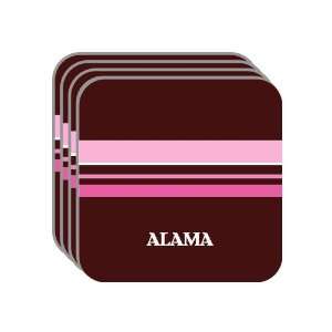 Personal Name Gift   ALAMA Set of 4 Mini Mousepad Coasters (pink 