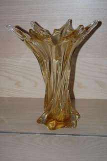 VASE sommerso AMBER 14 inch in Murano glass from ITALY  