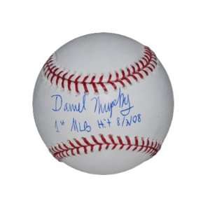 Daniel Murphy Autographed Ball   with 1st Hit 8 2 08 Inscription 