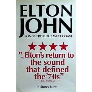  ELTON JOHN SONG FROM THE WEST COAST 24x 36 Poster 