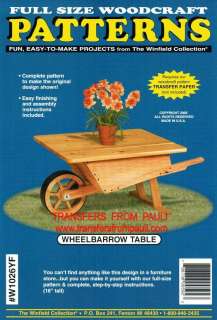 Wheelbarrow Table Yard Art Woodworking Pattern  