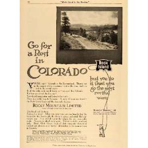1911 Ad Rocky Mountain Limited Train Rock Island CO. Hospitality Trip 