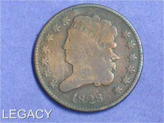 1828 CLASSIC HEAD HALF CENT 183 YEARS OLD (YS  