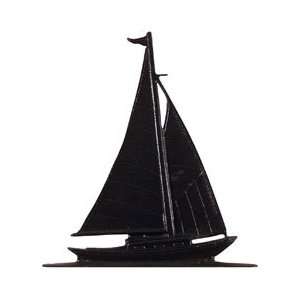   10H 30 Sailboat Traditional Directions Weathervane, Garden Black