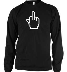 ck You 8 Bit Middle Finger Funny Computer Retro Long Sleeve Thermal 