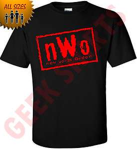 New World Order Logo T SHIRT nWo shirt YOUTH ADULT tee YL 5X WCW   RED 