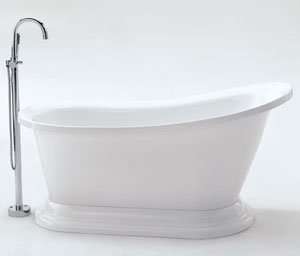 9112 NEW FREE STANDING PEDESTAL BATHTUB & FAUCET tub clawfoot soaking 