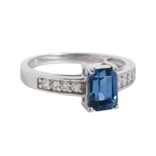 25 ct London Blue Topaz .925 Silver Ring Size 6 7 8 9  