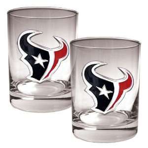  Houston Texans NFL 2pc Rocks Glass Set   Primary logo 