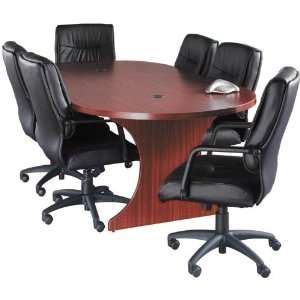   Conference Table with 6 Leather Chairs by Alera