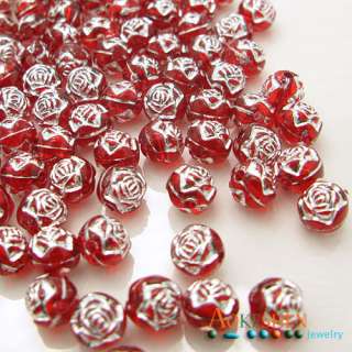Free P&P Loose Mixed colourful Rose Acrylic Beads 8mm bso1 20  