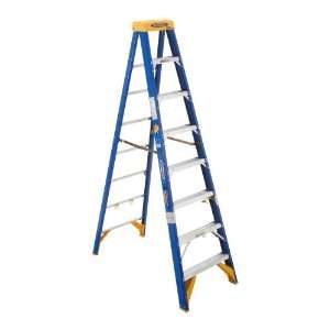 Werner 8 Type IAA Fiberglass Step Ladder (375 lb. Capacity) OBEL08