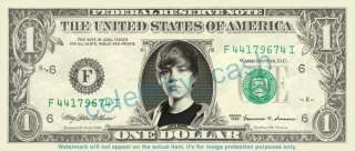 Justin Bieber Dollar Bill #2   Mint Real $$$  