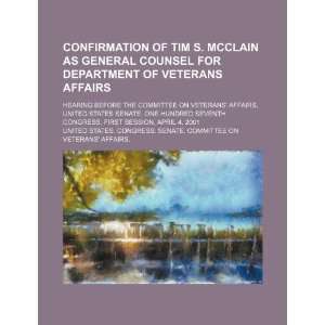 Confirmation of Tim S. McClain as General Counsel for Department of 
