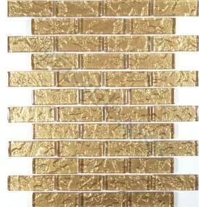  Gold Mine 1 x 3 Gold Temptation Series Glossy Glass Tile 