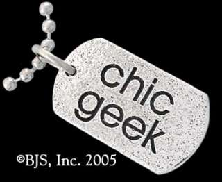   Necklace, Geek Pride Jewelry, Sterling Silver Dog Tag, Made in USA