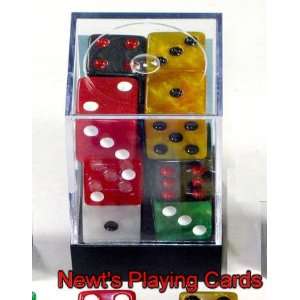  Standard Assorted Colors Marbleized 16mm Dice Sports 