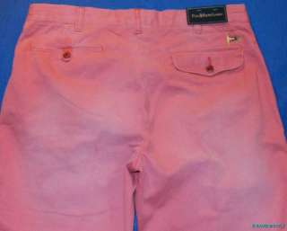 NWT $125 Polo Ralph Lauren Faded Red Chino Logo Pants 34 X 34  