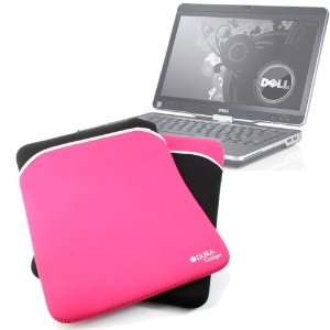 com Protective Black & Pink Reversible Neoprene Laptop Case For Dell 