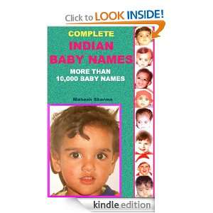 Complete Indian Baby Names Mahesh Sharma  Kindle Store