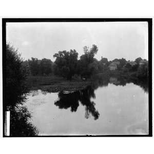  Waterscape with dwellings at right,probably the Huron 