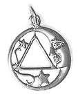 AA Alcoholics Anonymous Jewelry Pendant, Sterling, Very Small Symbol 
