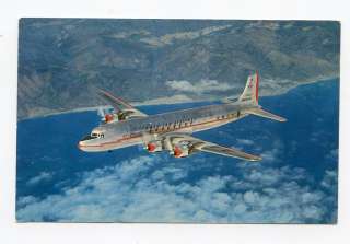 DC 7 American Airlines Chrome Airplane Postcard. Make multiple 